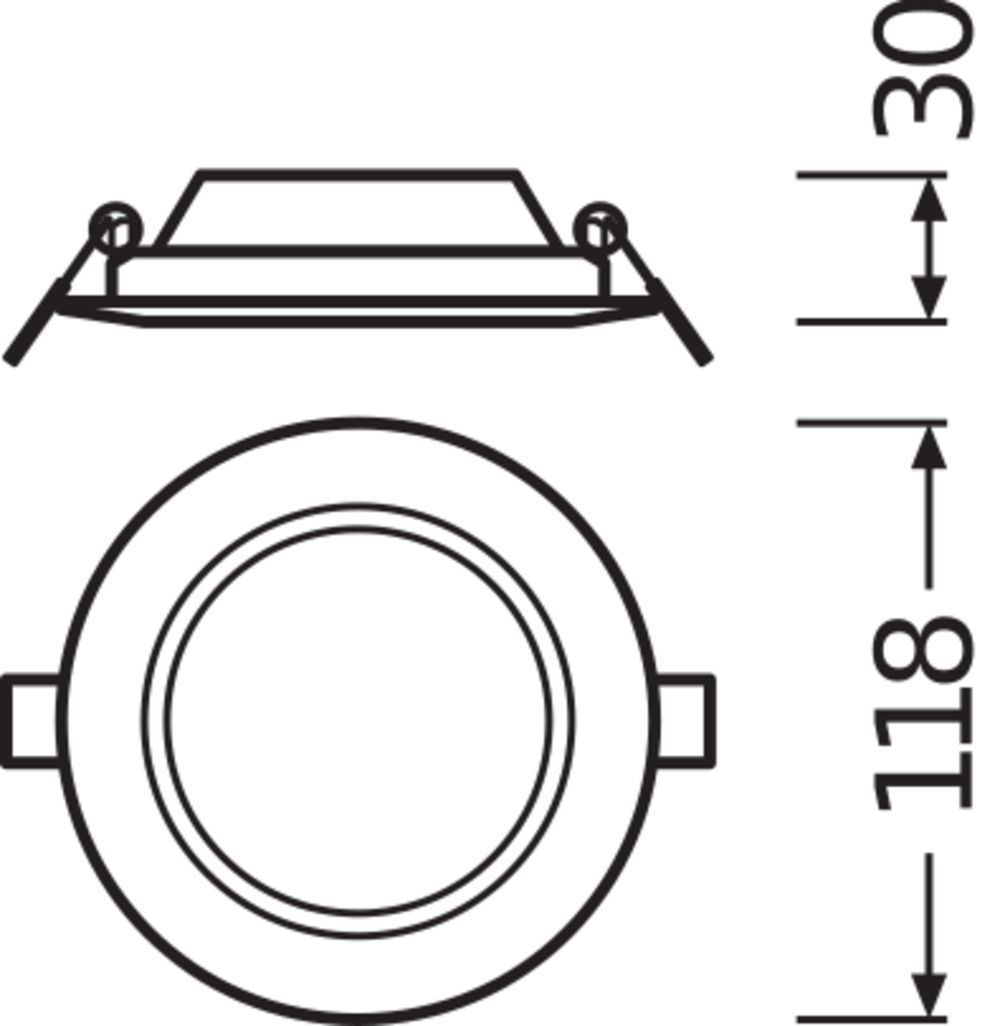 LEDVANCE Downlight flach 6W Ø105mm, kaltw., nicht dimmbar