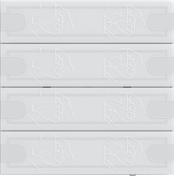 Gira 1044003 Tastsensor 4.95 Komfort 4-fach für Gira One und KNX mit Inbetriebnahme wippe Weiß