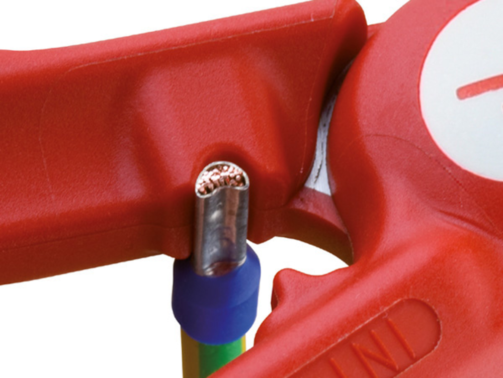 Intercable 16020-F1 Kabelschneider / Kabelschere für Elektriker, 40mm Klinge, mit Safetybox, schneiden und verpressen, Universalschere