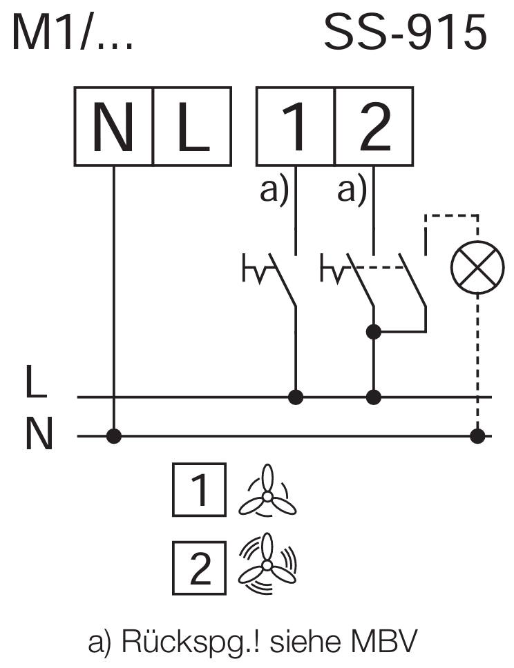 Helios 06171 MiniVent M1/100 Kleinraumventilator Badlüfter zweistufig (90/75 m³/h) mit Rückluftsperrklappe für Wand, Decke oder Schacht