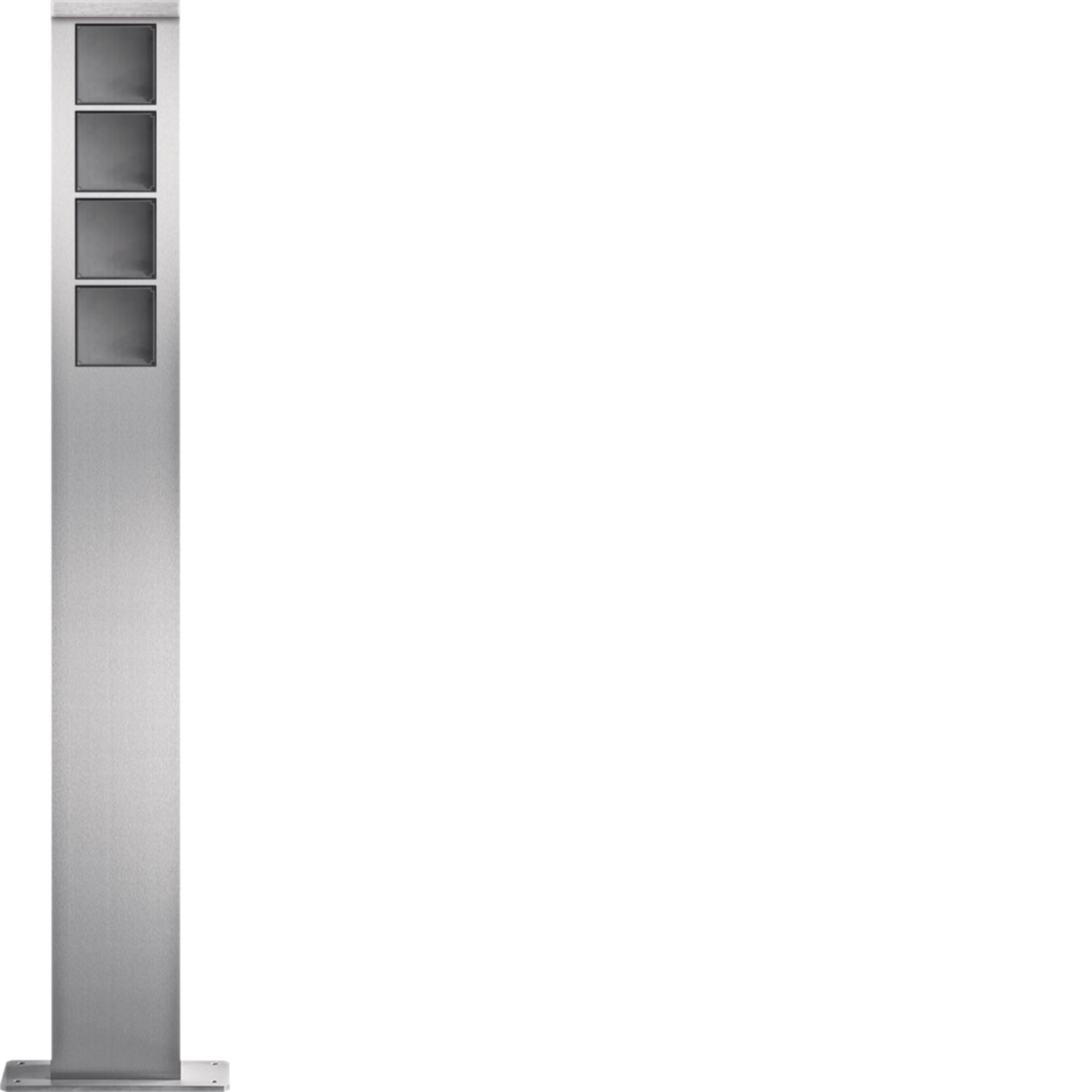 Elcom 4824181 Standsäule 4/1 mit LED Flächenleuchte, Edelstahl matt, MODESTA