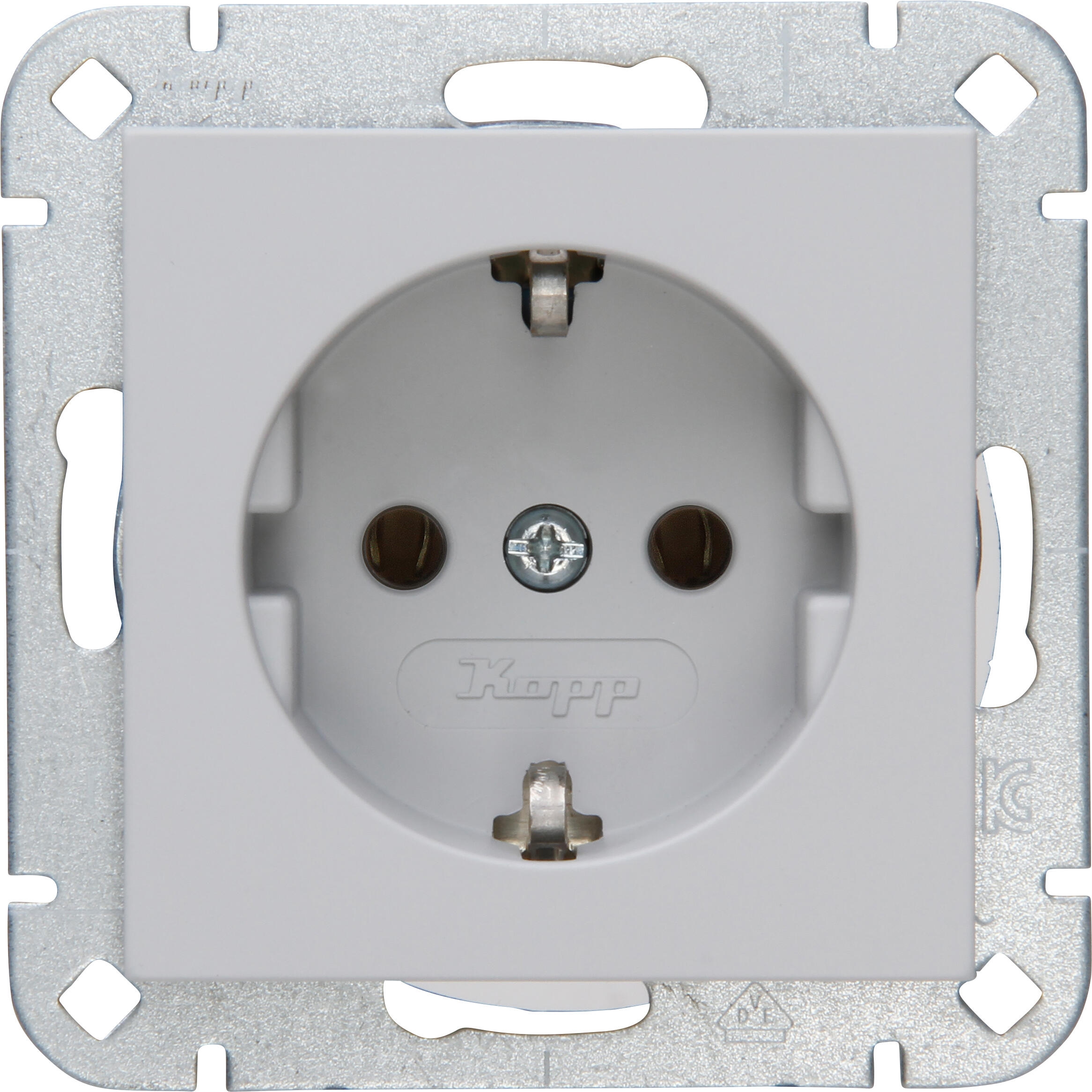 Kopp 949334008 HK07 - Schutzkontakt-Steckdose, Farbe: grau matt
