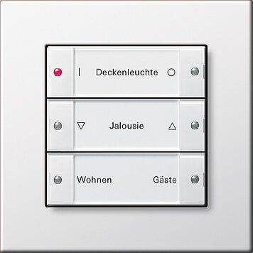 Gira 533300 eNet Funk Wandsender 3-fach, System 55, Inbetriebnahme-Wippen