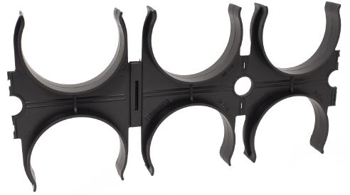 Fränkische Rohrwerke 19946110 Kabuflex-Abstandhalter 6-fach, 110mm, schwarz