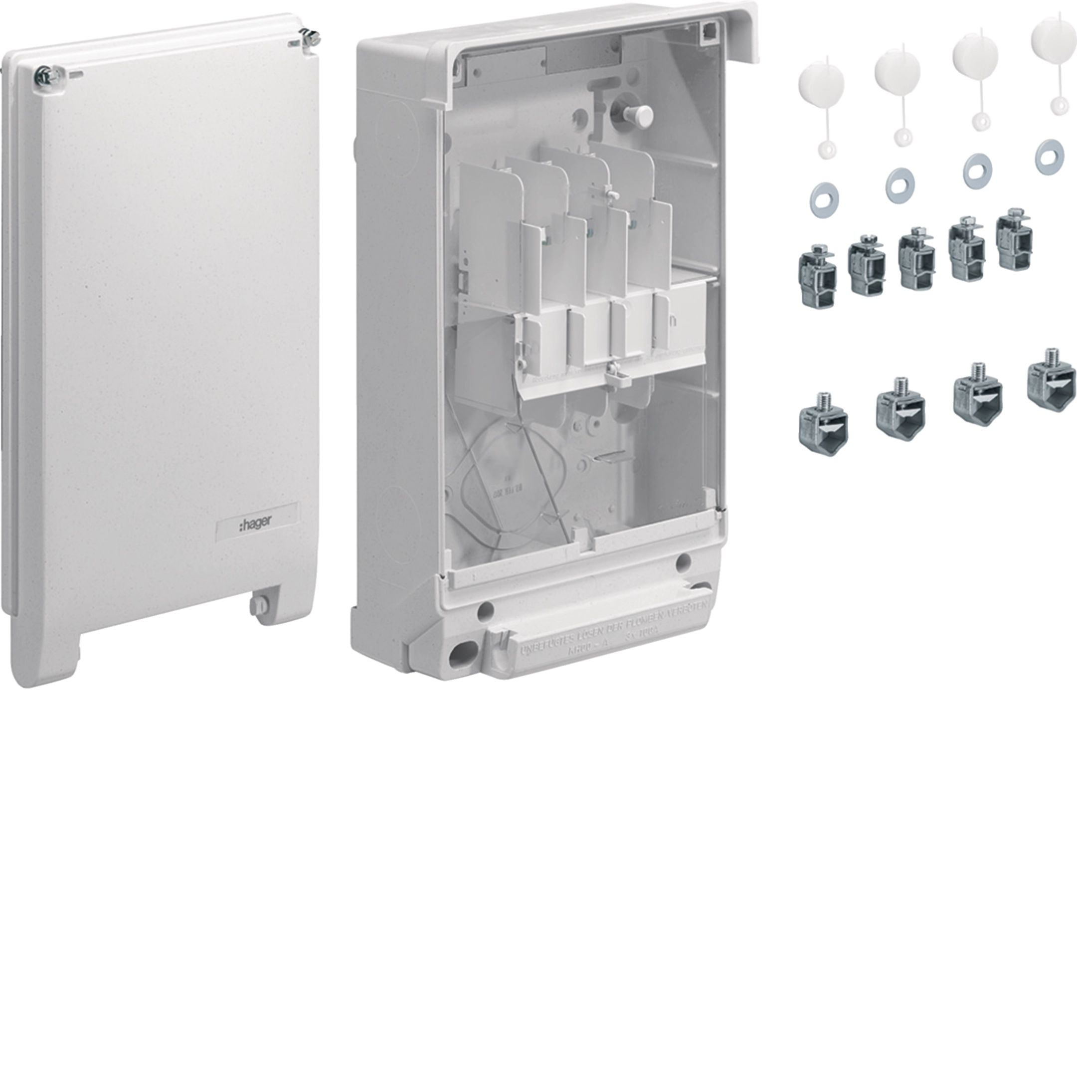 Hager ZAN434C Hausanschlusskasten, KH00, Baureihe K4, 1x3NH00, Regendach