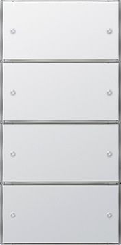 Gira 2035112 Tastsensensor 3 Komfort 4-fach (2+2) für KNX, Flächenschalter, reinweiß glänzend