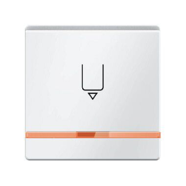 Berker 16406089 Hotelcard-Schaltaufsatz mit Aufdruck und oranger Linse, Q.x, polarweiß samt