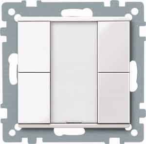 Merten 617219 Taster 2-fach plus, System M, polarweiß glänzend