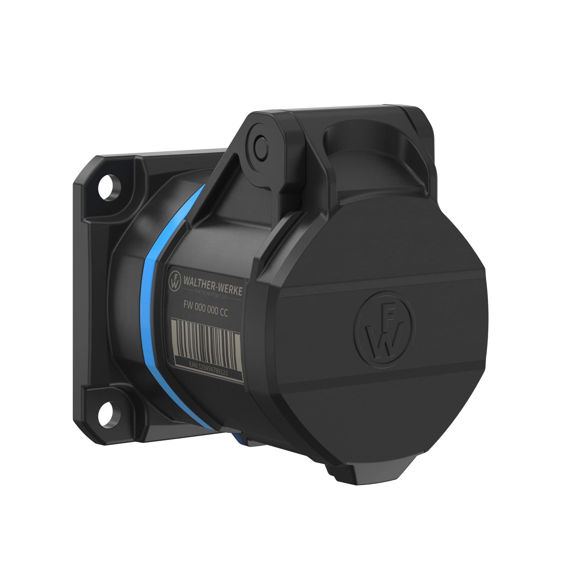 Walther Werke FW412306SK CEE NEO Anbaudose gerade 16A 3P 6h IP54 mit Schraubtechnik und 60x60mm Flansch