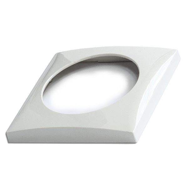 Berker 918272599 Rahmen 1-fach mit Aufdruck "IP44", Integro Flow, polarweiß glänzend