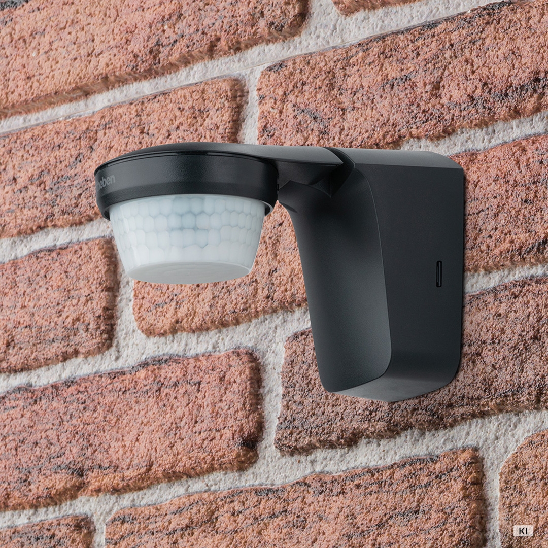 Theben 1010511 theLuxa S360 BK Bewegungsmelder 360° für Wandmontage, IP55, schwarz