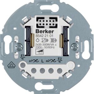 Berker 85422101 Universal Tastdimmer 2-fach 2-Draht Tragring rund Serie 1930/Serie Glas/R.classic