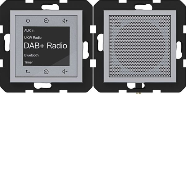 Hager WAN6110TA Radio Touch Unterputz DAB+, Bluetooth mit Lautsprecher, A.x/C.x, titan matt