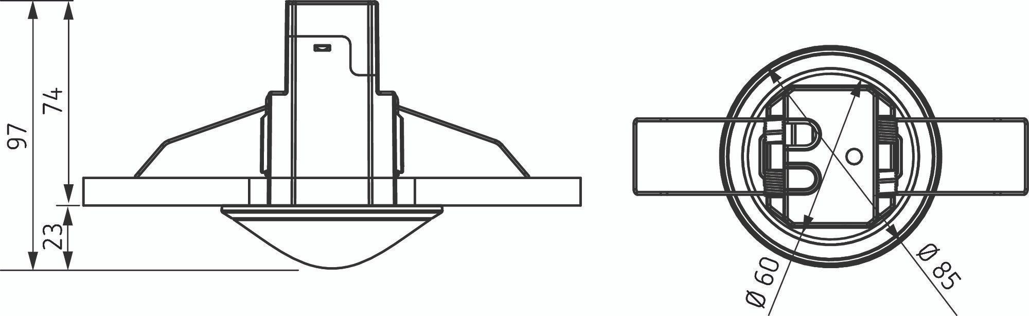 Theben 2080560 theRonda S360-100 DE WH Präsenzmelder für Deckeneinbau, Steuerung für Beleuchtung