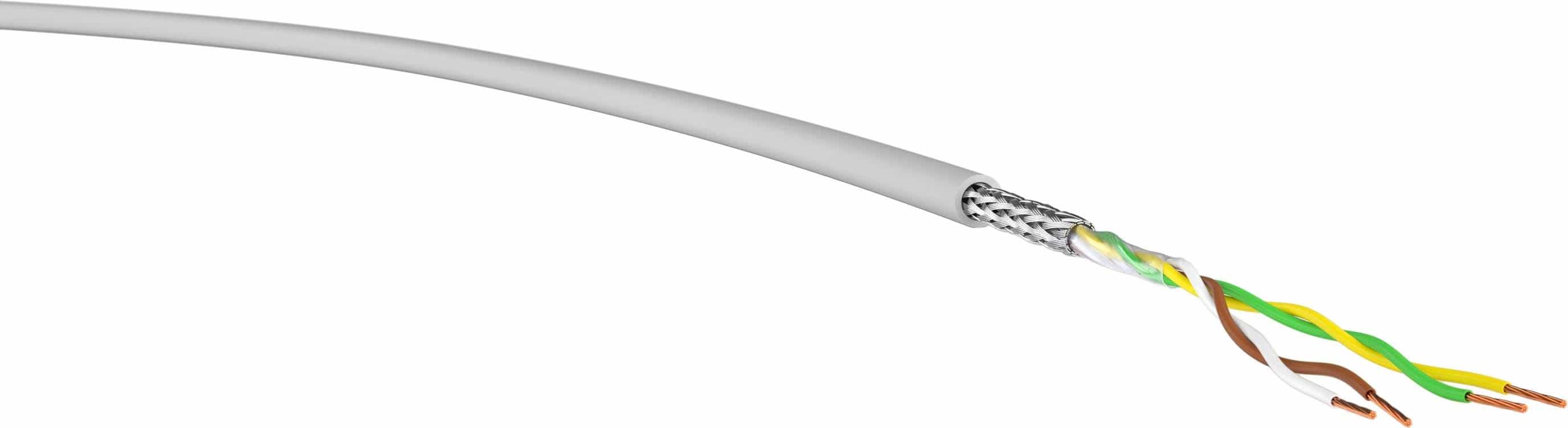 LIYCY-OB 2x2x0,25 Elektronik-Steuerleitung geschirmt, 0,25 mm², 100m-Ring, grau