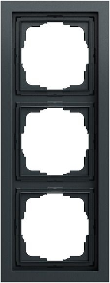 Gira 0213735 Abdeckrahmen 3-fach für flachen Einbau, Gira F200, anthrazit (lackiert)
