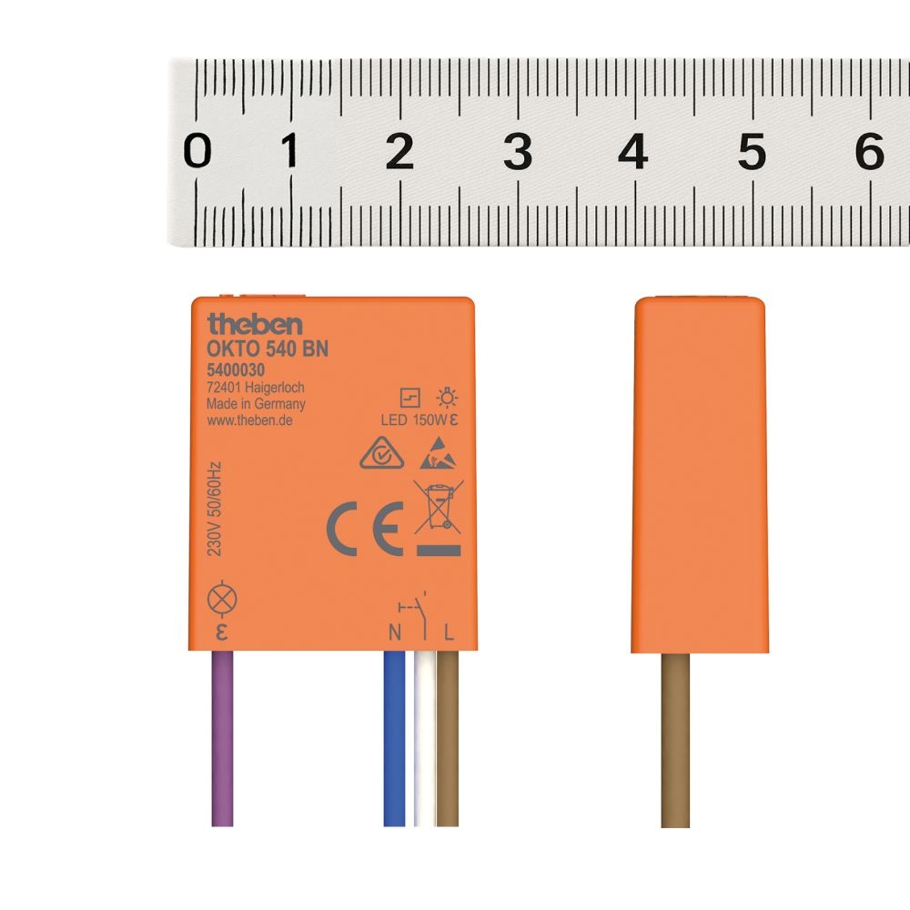 Theben 5400030 OKTO 540 Mini-Stromstoßschalter, ultrakompakte Bauform für flexible Einbaumöglichkeiten