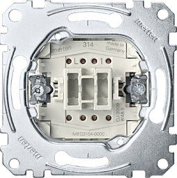 Merten MEG3154-0000 Taster-Einsatz mit separatem Meldekontakt, Schließer 1-polig , 10 A, AC 250 V, Steckklemmen