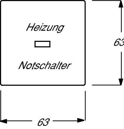 Busch-Jaeger 1789 H-884 Wippe 1-fach mit Aufdruck "Heizung", mit kleiner roter Kalotte für Schalter/Taster, studioweiß matt, Plattform 63