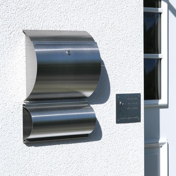 Albert 690771 Wandbriefkasten Edelstahl, gerundet