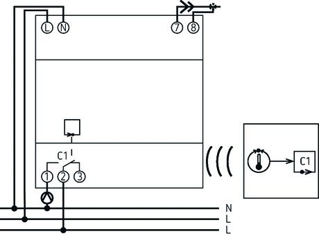 Theben 8139201 RAMSES 813 top3 Set 1 Digital-Uhrenthermostat im Set Wochenprogramm, Batterieversion, App-Bedienung möglich, Empfänger für DIN-Schiene