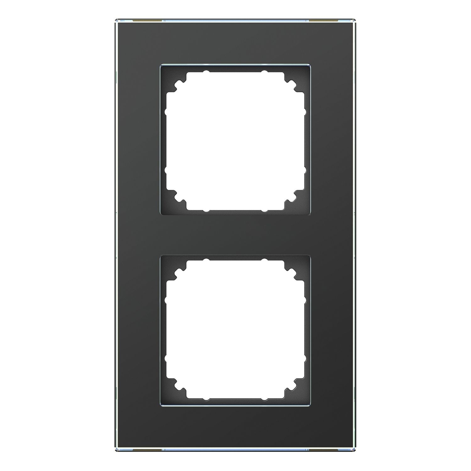 Elso WDE004012 Rahmen 2-fach, Glas, Exxact Solid, schwarz glänzend