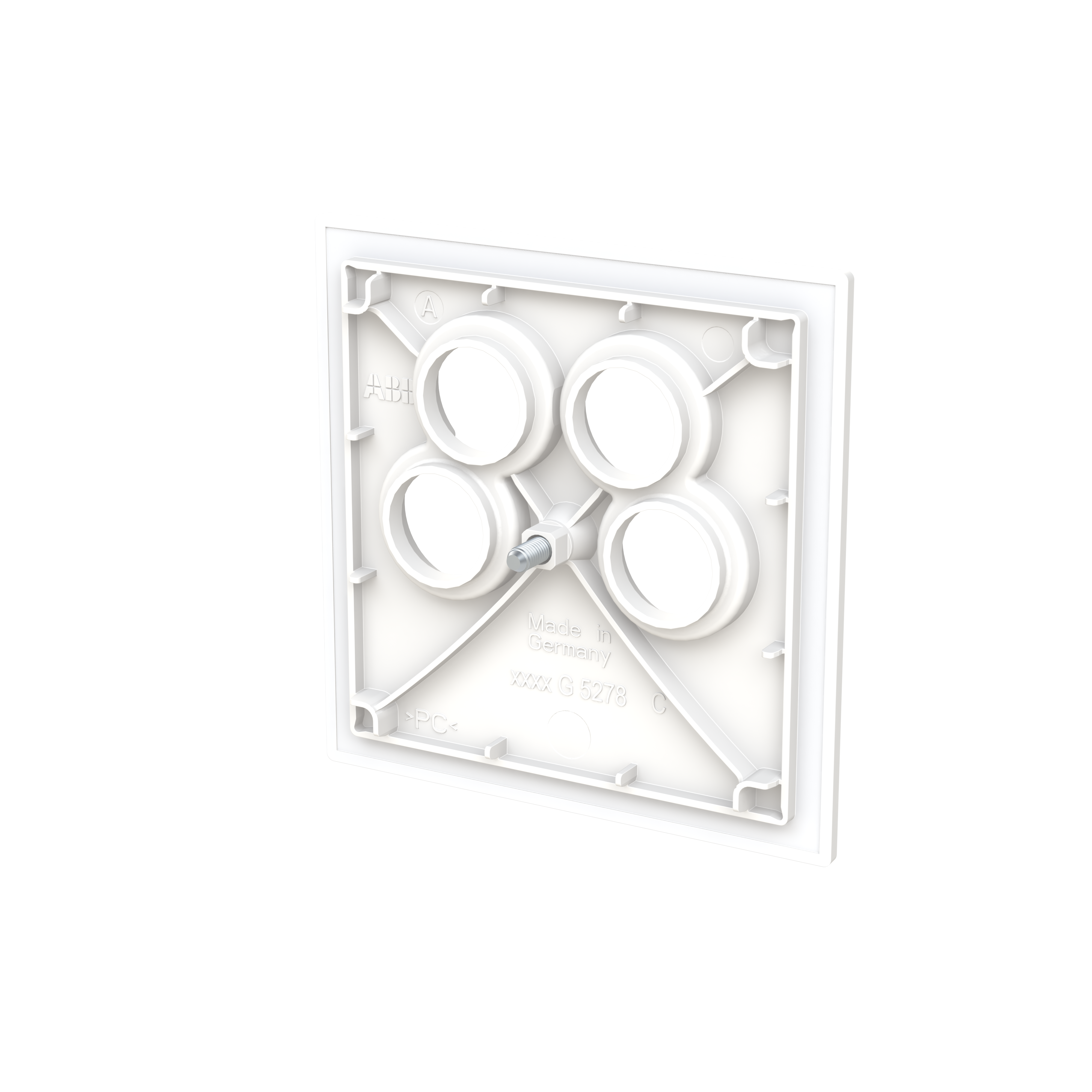 Busch-Jaeger 1743/10-04-44M Zentralscheibe TV/SAT, 4-fach für Antennensteckdose der Fa. Ankaro, 50 x 50 mm, studioweiß matt, Busch-art linear