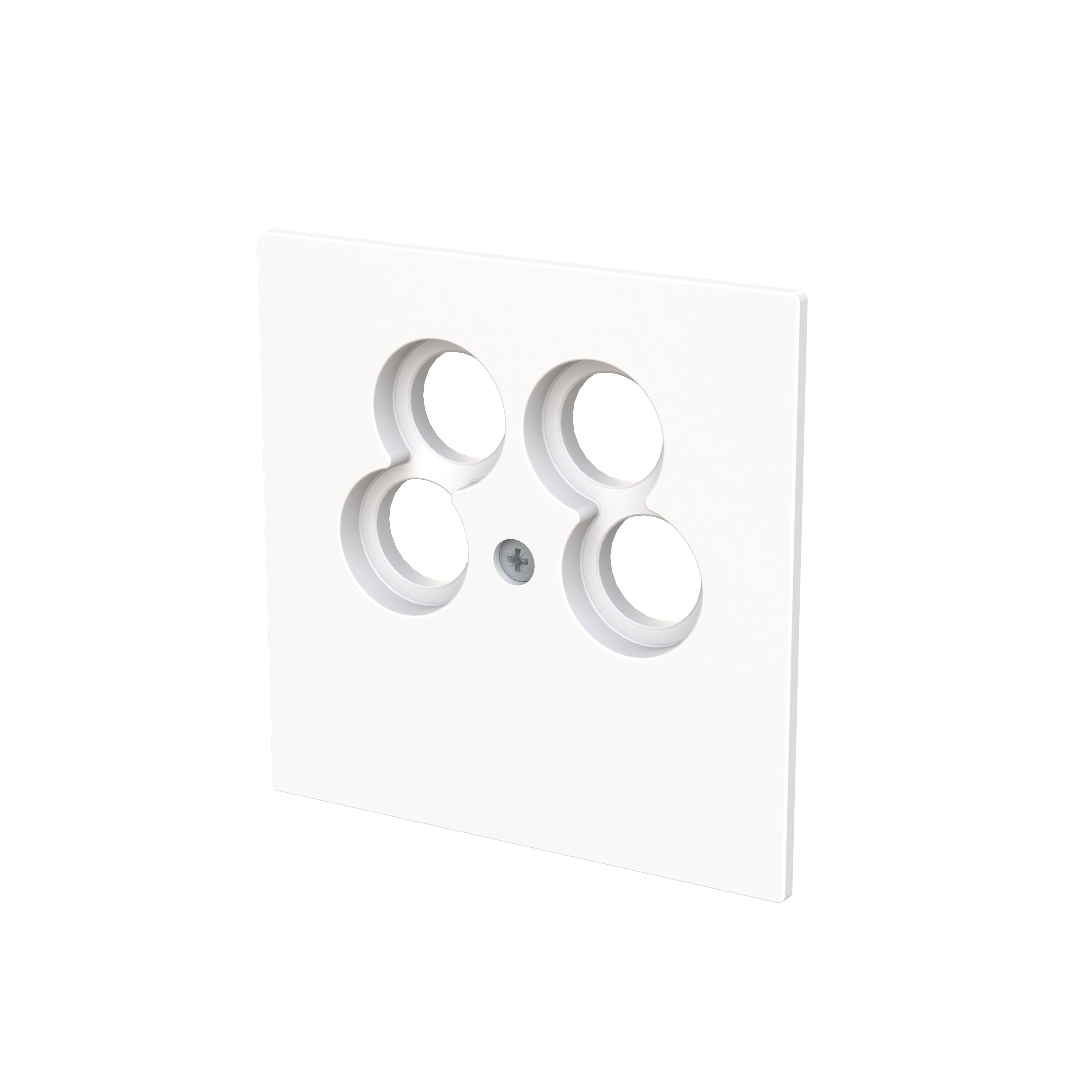 Busch-Jaeger 1743/10-04-44G Zentralscheibe TV/SAT, 4-fach für Antennensteckdose der Fa. Ankaro, 50 x 50 mm, studioweiß glänzend, Busch-art linear