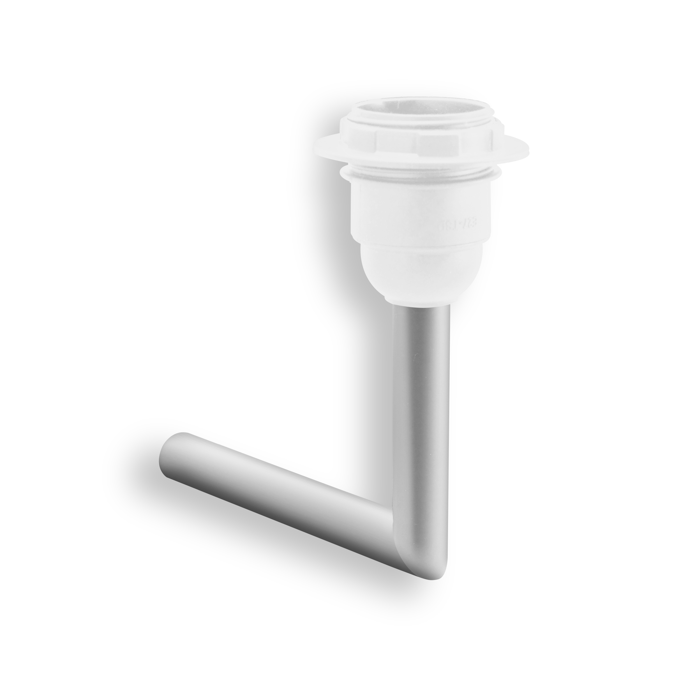qles SLA0860 Schirmlampe 80x120mm - ohne Lampenschirm, für Merten System-M, E27/230V, Aluminium, edelmatt