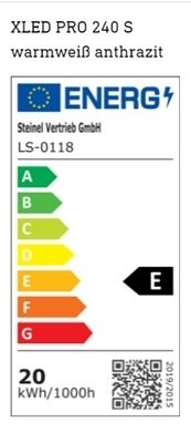 Steinel 068066 Sensor-LED-Strahler - Professional Line XLED PRO 240 S, warmweiß