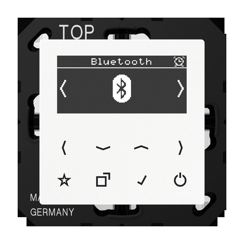 Jung DABA2BTWW Smart Radio DAB+ Bluetooth®, Set Stereo, Serie AS/A, alpinweiß