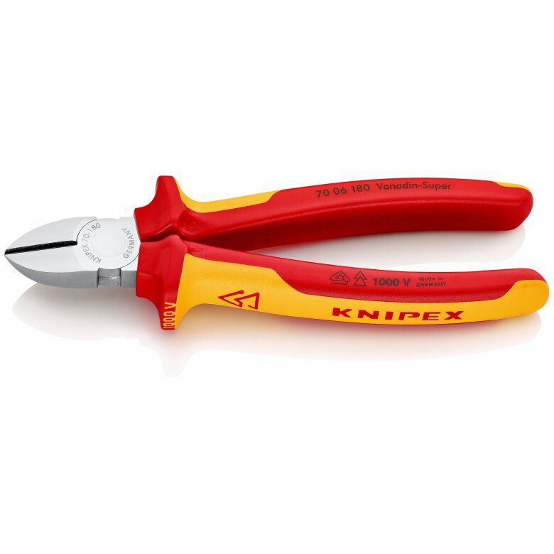 KNIPEX 7006180 Seitenschneider isoliert (VDE), Draht bis 4mm, 180mm