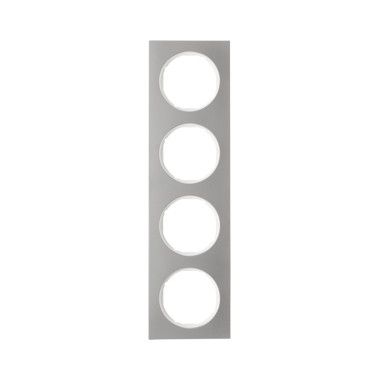 Berker 10142214 Rahmen 4-fach, R.3, edelstahl/polarweiß