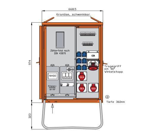 Walther WAV0170BR1 Anschlussverteiler 44kVA Vattenfall