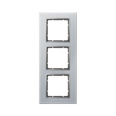 Berker 10136414 Glasrahmen 3-fach, B.7, Glas alu/alu matt lackiert