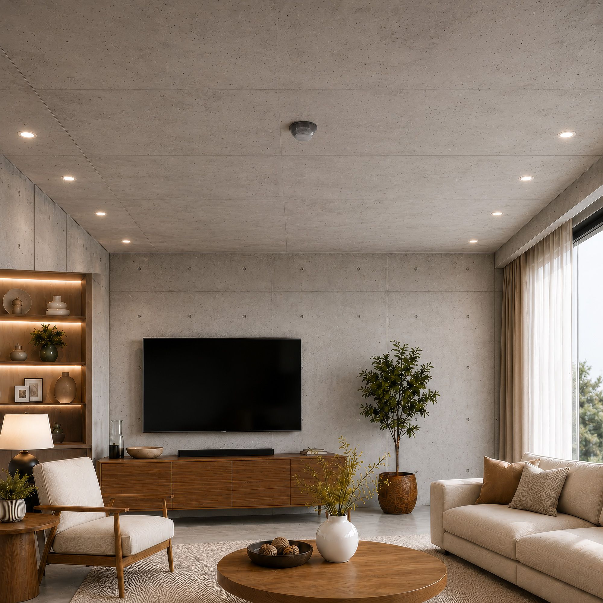 Theben 1039172 KNX-Präsenzmelder LUXA 103, Deckenmontage Unterputz mit Zubehör, 2 x Licht, 2 x Präsenz, Erfassungsbereich 28 x 5 m für Korridore, anthrazit