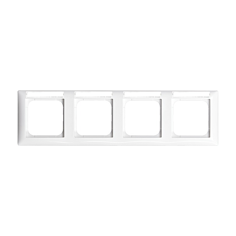 Busch-Jaeger 1734 NSK-914 Abdeckrahmen 4-fach mit Beschriftungsfeld, Busch-balance SI, horizontal, alpinweiß glänzend