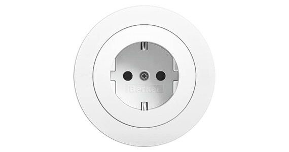 Berker 47452089 Schutzkontakt-Steckdose in 45°-Stufen variable Einbaulage, Serie R.Classic, polarweiß glänzend