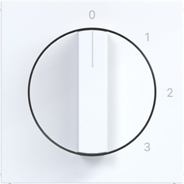 Hager WAF1315WG Zentralstück mit Drehknopf für 3-Stufenschalter, 0-Stellung, A.x/C.x, lichtweiß glänzend