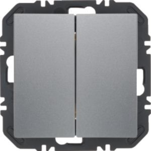 Berker 24128104 Wandsendermodul mit Wippe 2-fach, KNX EnOcean S.x/B.x, aluminium matt