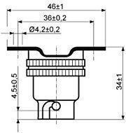 Houben 990302 Fassung B15d, Messing / Keramik, Buchsenklemme, Befestigung: 2-Fuß-Flansch, für Halogen-Glühlampen