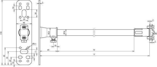 Dehn + Söhne 106 105 DEHNiso-Distanzhalter 1030mm 7-10mm