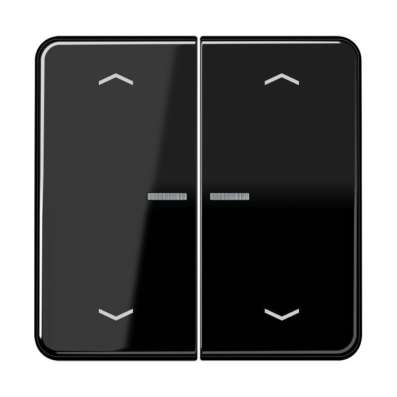 Jung CD102KO5PSW Wippe mit Lichtleiter, mit Pfeilsymbolen für Taster 2-fach, Duroplast, F10, Serie CD, schwarz