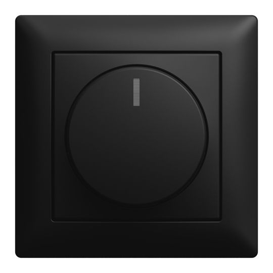 Busch-Jaeger 6523 UJ-915-102 Busch-LED-Drehdimmer, Komplettset mit Glimmlampe, Busch-balance SI, schwarz matt