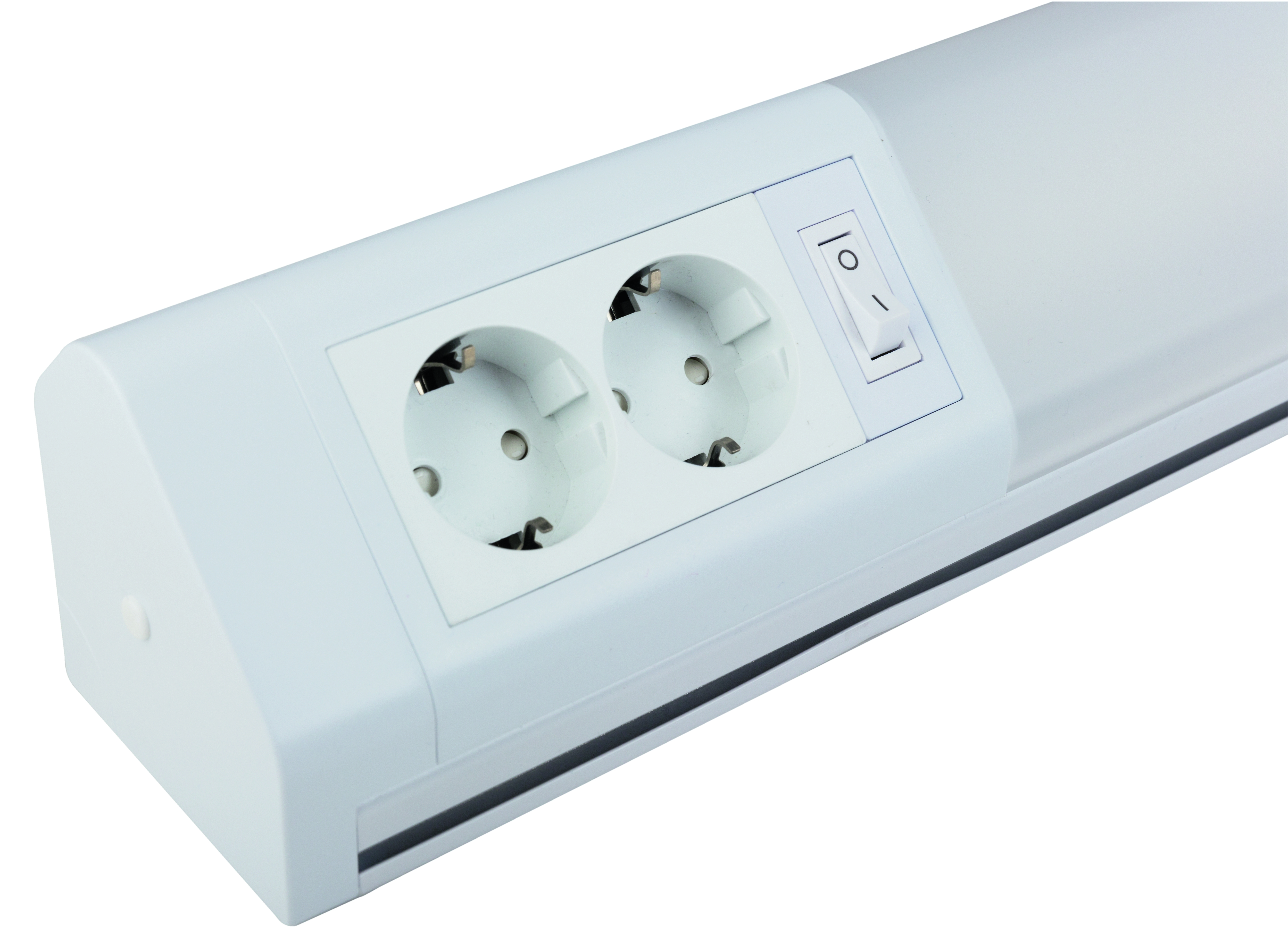 Heitronic 28146 Unterbauleuchte BONN, 15 W,  3000 K, Länge 762 mm, mit 2 Steckdosen