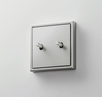 Jung AL12-5R0 Abdeckung mit Kipphebel "Zylinder", 2 Kipphebel, Serie LS 1912, Aluminium