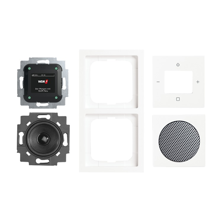 Busch-Jaeger 8270 UJ-84-101 Busch-Radio BTconnect DAB+, Komplettset, Bluetooth-Schnittstelle zur Musikwiedergabe, studioweiß glänzend, future linear