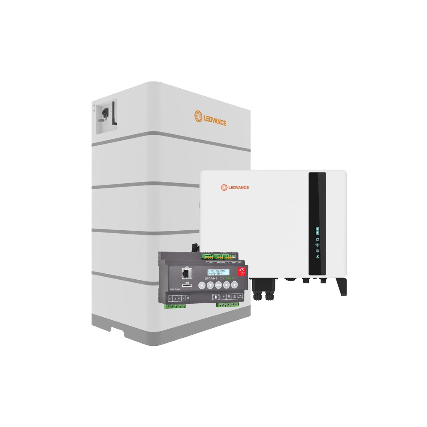 LEDVANCE/SMARTFOX E24-PV-SET2-LL-10-8-SF PV-Energiemanagement-Paket Wechselrichter 10 kW + Speichersystem 8,19 kWh + Smartfox Energiemanagement für optimale Eigenverbrauchsquote
