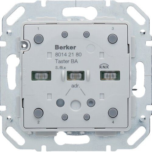Berker 80142180 KNX Tastsensor-Modul 2fach mit RGB LED, internem Temperaturfühler und integriertem Busankoppler, S.1/B.x