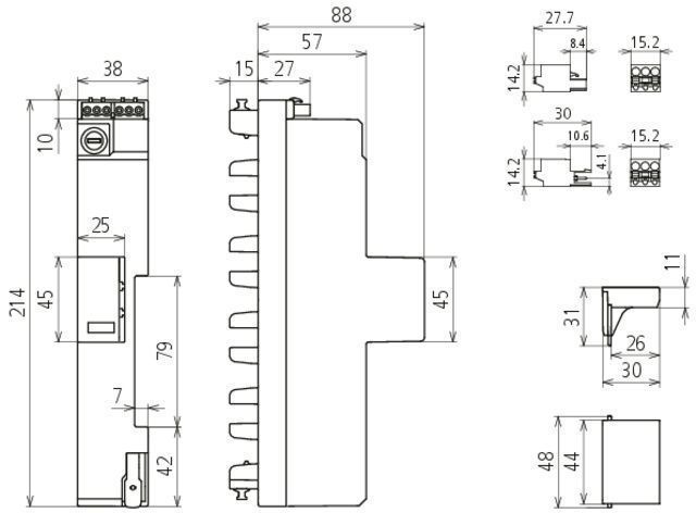 Dehn 909396 Kombi-Ableiter TT und TN-S-Systeme, für Wohngebäude ohne äußeren Blitzschutz, Kombi-Ableiter Typ 1 + 2 + 3 (3+1-Schaltung), für TT- und TN-S-Systeme, Spannungsversorgung für RfZ / APZ